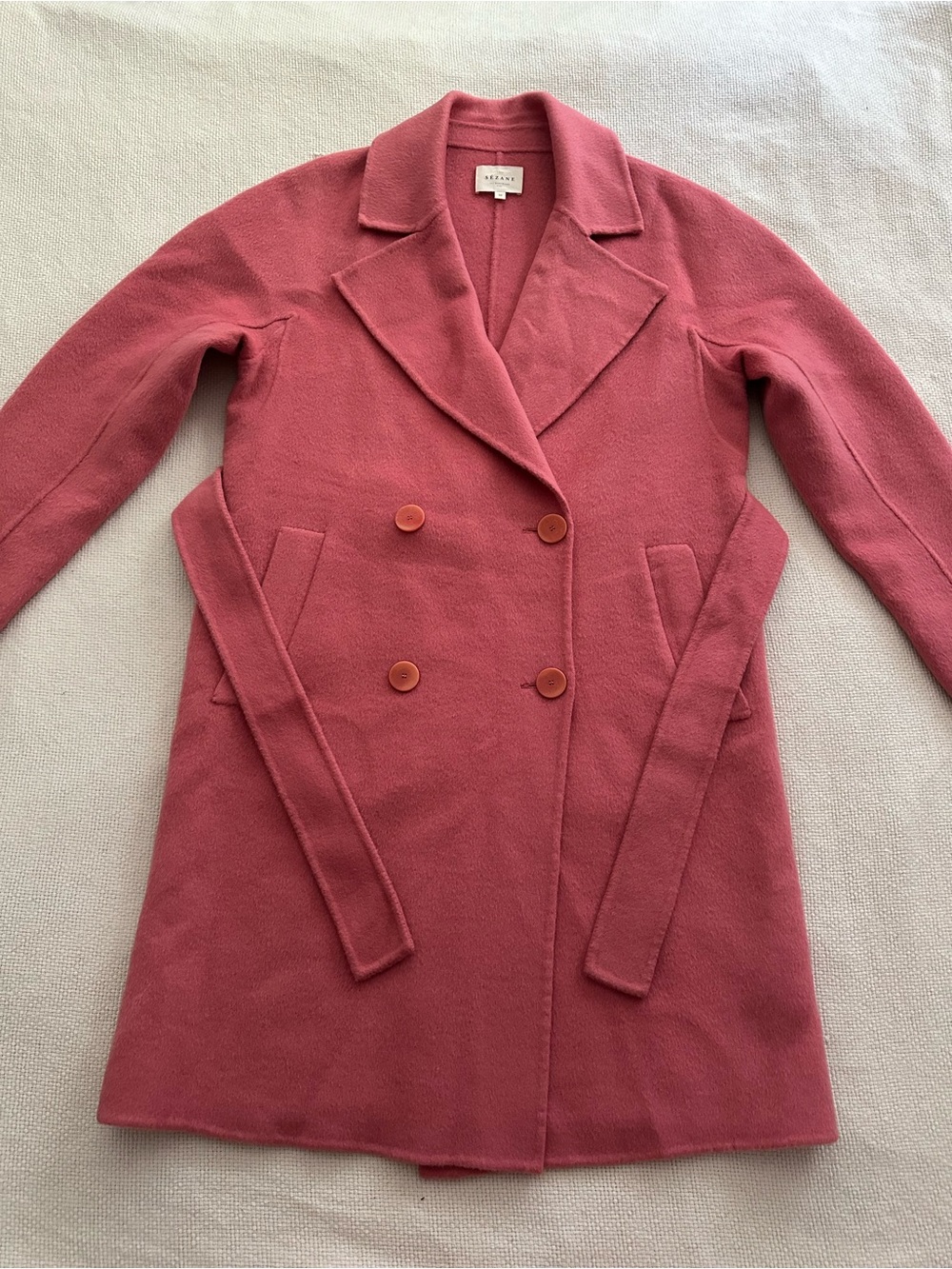 Rare! Sezane Taylor Coat in Peony - Retail $400 - 100% wool! - Picture 6 of 11
